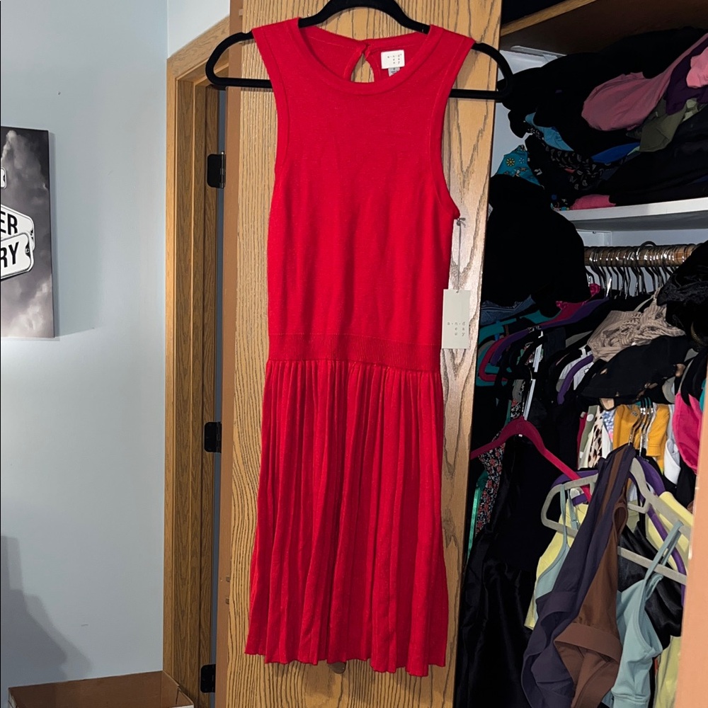 a new day Vibrant Red Midi Dress